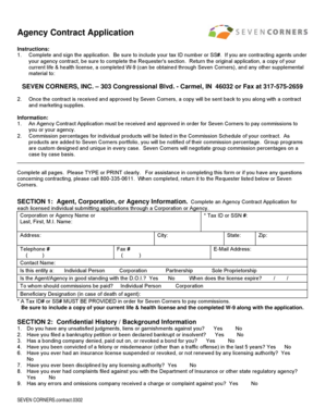 Seven Corners Agency Contract Application