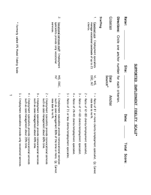 Employment Fidelity Scale Assessment Form