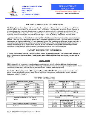 Port of San Francisco Building Permit Application