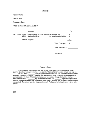 Medical Procedure Receipt and Report