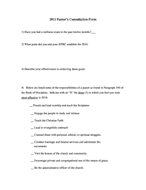 Pastor's Consultation Form