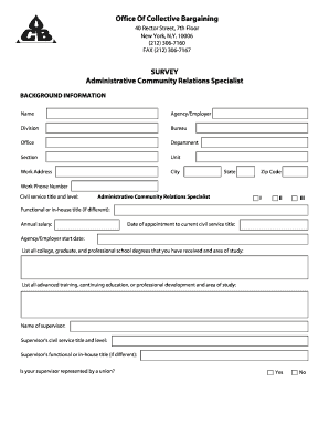 Collective Bargaining Survey Form