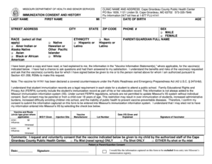 Missouri Immunization Consent Form