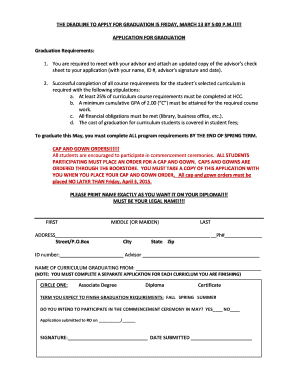 Application for Graduation