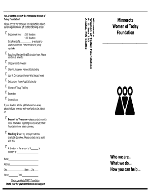 Minnesota Women of Today Foundation Donation Form