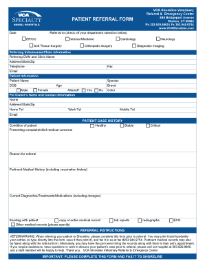 Veterinary Patient Referral Form