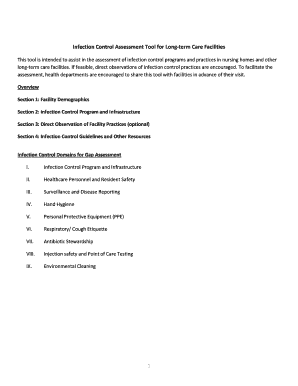 Infection Control Assessment Tool for Long-term Care Facilities