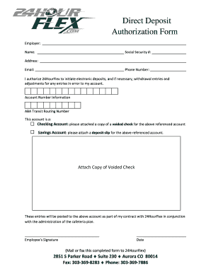 Direct Deposit Authorization Form