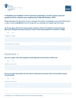 Consultation on General Practice and Community Pharmacy Integration