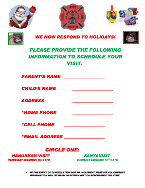 Holiday Visit Scheduling Form