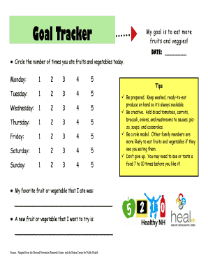 Healthy Eating Goal Tracker