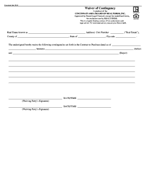 Waiver of Contingency