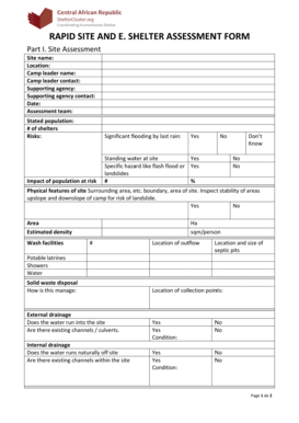 Rapid Site and Shelter Assessment Form