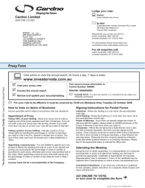 Proxy Voting Form