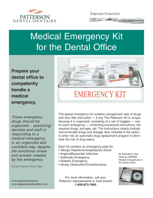 Medical Emergency Kit Order Form