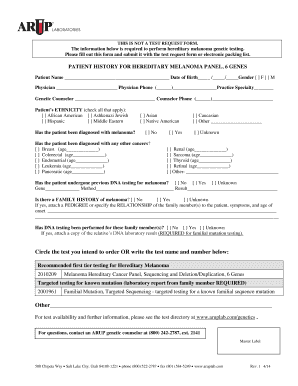Hereditary Melanoma Genetic Testing Form