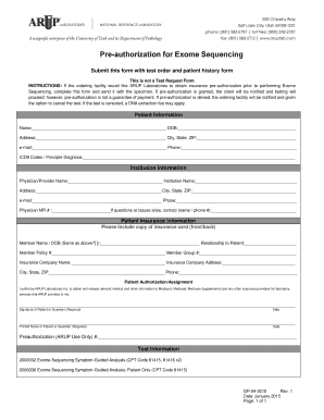 Pre-authorization for Exome Sequencing
