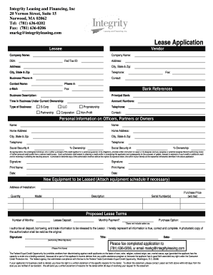 Lease Application Form