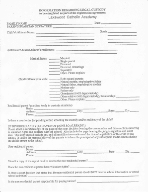 Legal Custody Information Form
