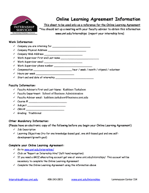 Online Learning Agreement