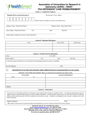 Dependent Care Reimbursement Form