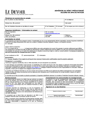 Accord de DPA du payeur