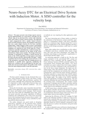Neuro-fuzzy DTC for an Electrical Drive System with - elth ucv