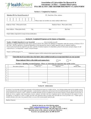 FSA Health Care Reimbursement Claim Form