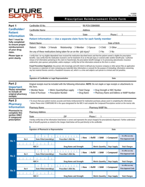 Prescription Reimbursement Claim Form