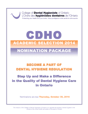 Academic Selection Nomination package - CDHO - cdho