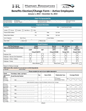 Benefits Election Form for Active Employees
