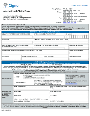 Cigna International Health Claim Form