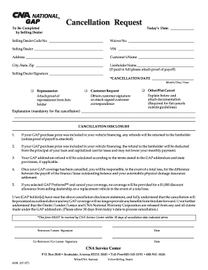 GAP Cancellation Request Form