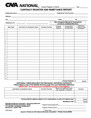 Contract Register and Remittance Report