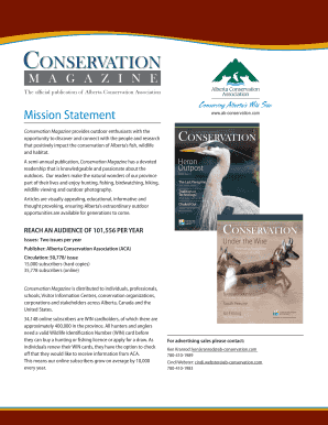 Conservation Magazine Advertising Order Form