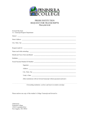 Request for Transcripts Form