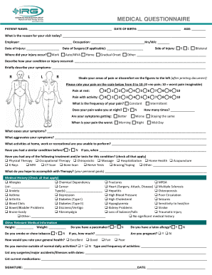 Medical Questionnaire