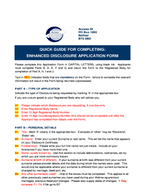 Enhanced Disclosure Application Form
