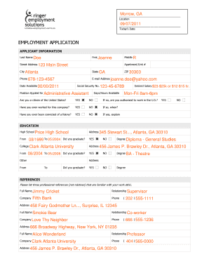 Employment Application Form