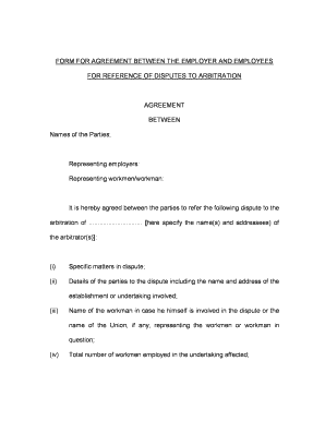Arbitration Agreement for Employer-Employee Disputes