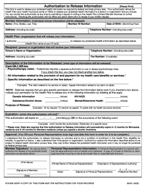 Authorization to Release Protected Health Information