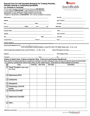 Request Form For Self Injectable Biological