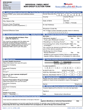 AmeriHealth 65 Basic Enrollment Form