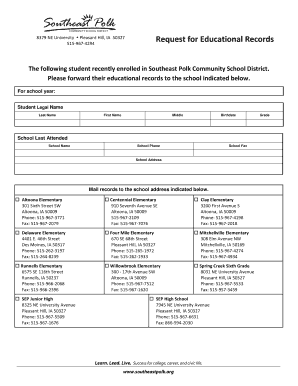 Request for Educational Records