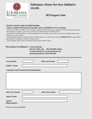 SASI BI Progress Note