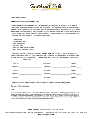 Confidentiality Waiver for Fees