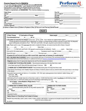 Physician Request Form for PROCRIT