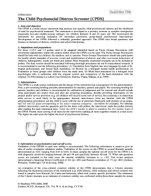 Child Psychosocial Distress Screener