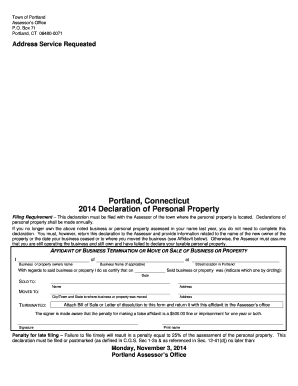 2014 Connecticut Personal Property Declaration