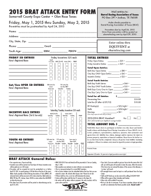 2015 BRAT Attack Entry Form